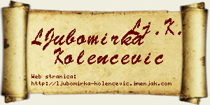 LJubomirka Kolenčević vizit kartica